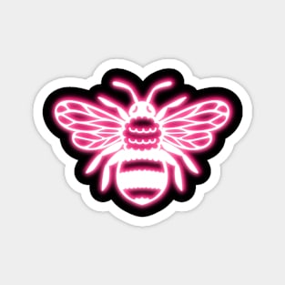 Cute Pink Neon Bumblebee Magnet