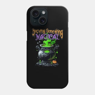 Cute Halloween Something Magical Brewing Gender Reveal Announcement Phone Case