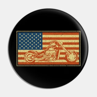 Vintage Motorcycle US Flag Pin