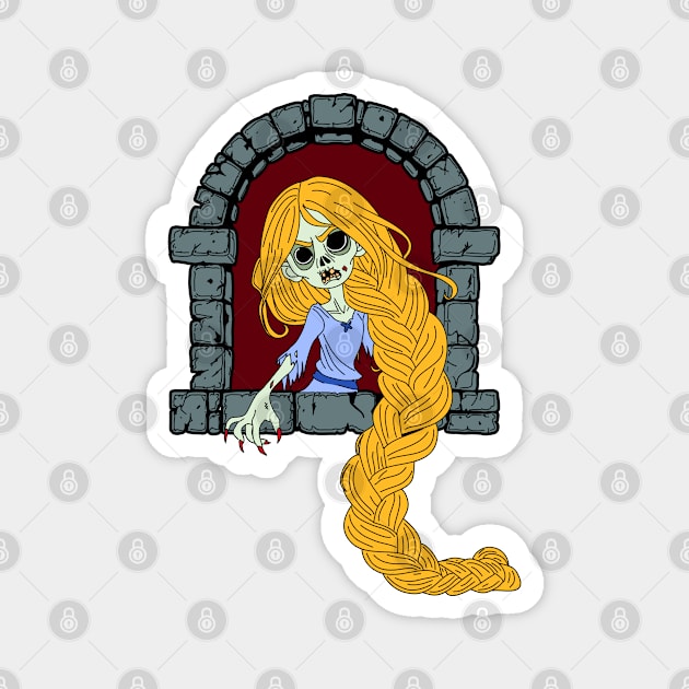 Zombie Rapunzel Magnet by H. R. Sinclair