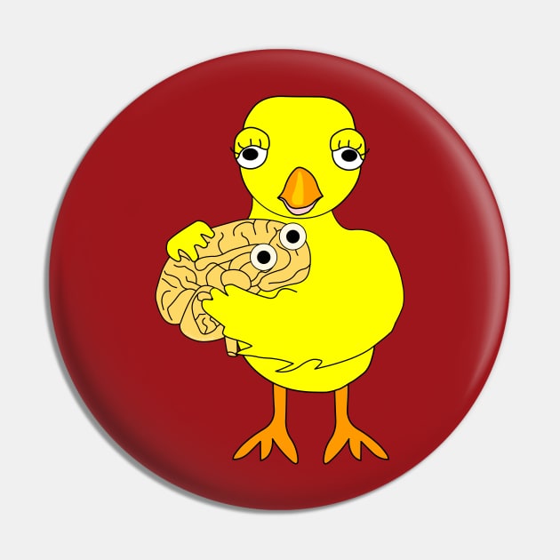 Neuro Chick Brain Pin by Barthol Graphics