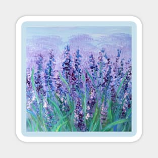 Impressionism art landscape painting pastel lilac purple lavender flower Magnet