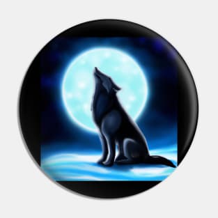 Wolf moon Pin