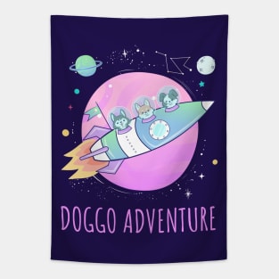 Doggo cosmic adventure Tapestry