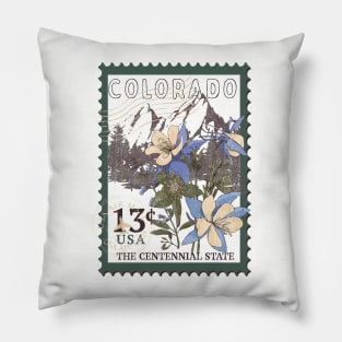 Colorado vintage stamp Pillow