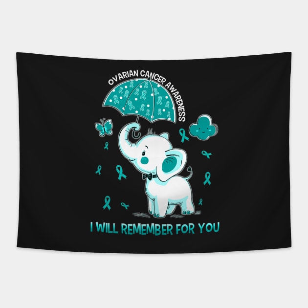 Ovarian Cancer Awareness Elephant Tapestry by ShariLambert