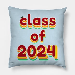 vintage retro style class of 2024 graduation 2024 Pillow