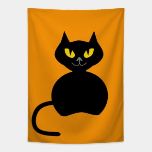 HAPPY Halloween Black Cat Tapestry