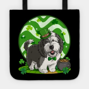 Sheepadoodle Leprechaun St Patricks Day Irish Dog Tote