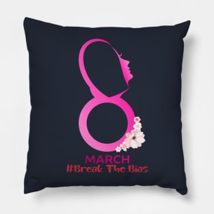 Womens Break The Bias International Women's Day March 8th for women Pillow