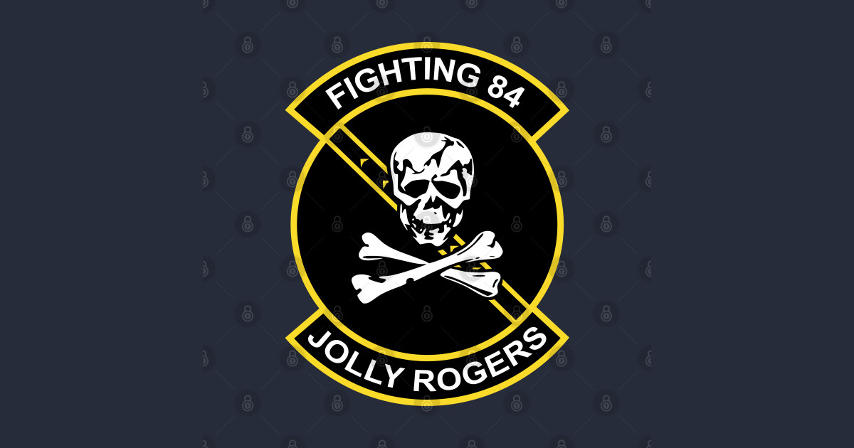 Jolly Rogers Fighting 84 Us Navy Fighter Squadron Patch TShirt