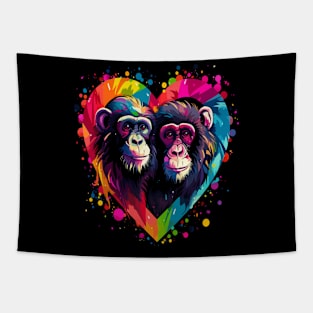 Chimpanzee Couple Valentine Tapestry