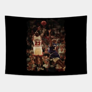 Michael Jordan vs Bryon Russell Vintage Tapestry