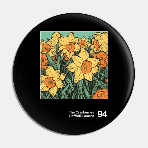 Daffodil Lament - Minimal Style Illustration Artwork Pin by saudade