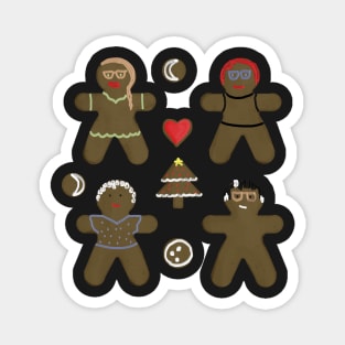 Gingerbread Family, Hipster Glasses Edition - Christmas/Yule Decorations Magnet