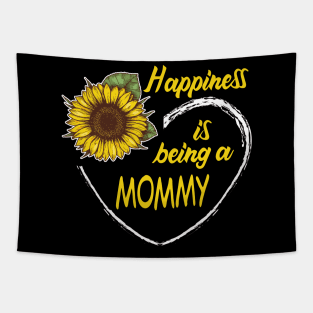 Happiness Is Being A Mommy Sunflower Heart Tapestry