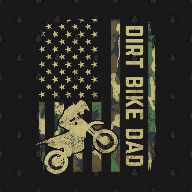 Camouflage American Flag Motocross Dirt Bike Fathers Day Gift by HCMGift