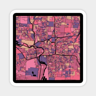 Columbus Map Pattern in Purple & Pink Magnet