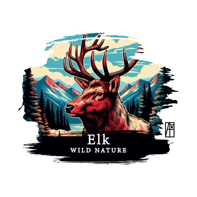 Elk - WILD NATURE - ELK -4 by ArtProjectShop