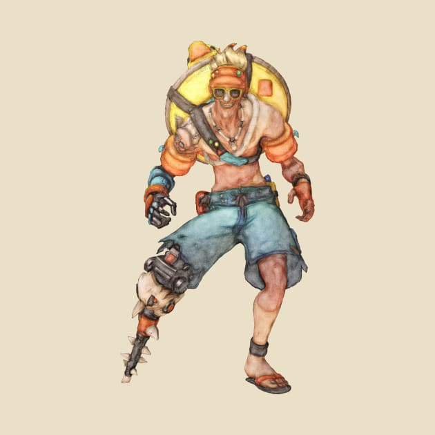 Junkrat as Beachrat, Overwatch by Green_Shirts