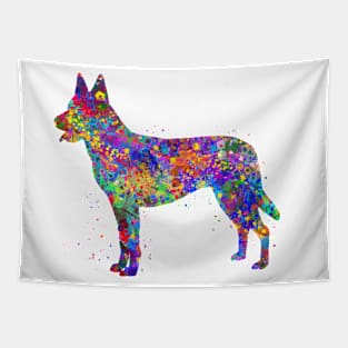 Dutch shepherd dog watercolor Tapestry