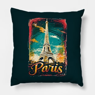 Paris Retro France t-shirt Pillow