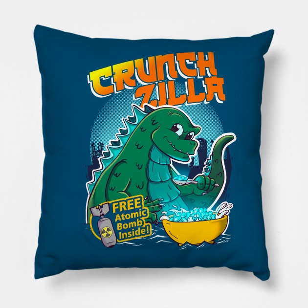 Crunch Zilla Pillow by Gasometer Studio