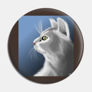 Gray Cat Pin