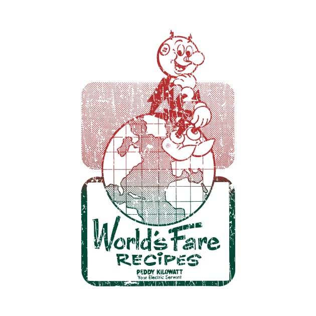 VINTAGE RETRO STYLE - Reddy Kilowatt WORLDS FARE RECIPES by lekhartimah