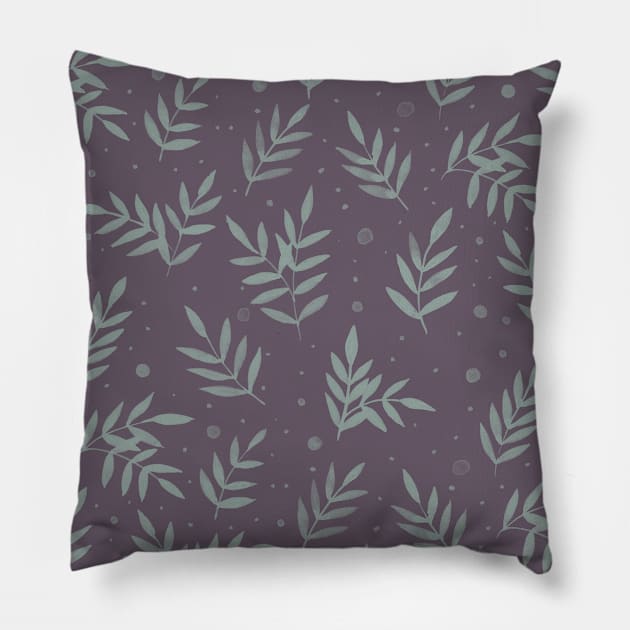 Magical branches - grey and xanadu Pillow by wackapacka