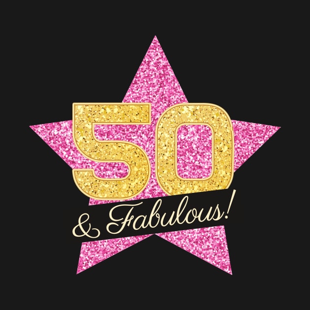 50th Birthday Gifts Women Fabulous - Pink Gold by BetterManufaktur