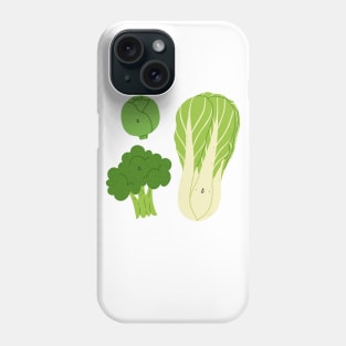 Cute green buddies vegetable set Phone Case