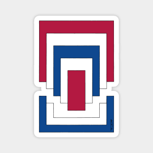 Rectangle Abstract in Red, White, and Blue Magnet