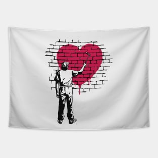 Street Artist Heart Painting Tapestry