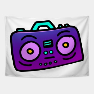 Boombox Doodle Art Tapestry