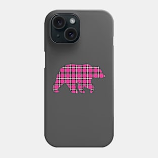 Pink Plaid Bear Phone Case