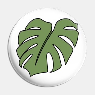 Minimal Monstera Deliciosa leaf- green Pin