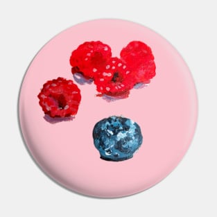 One blueberry and four strawberries Pin