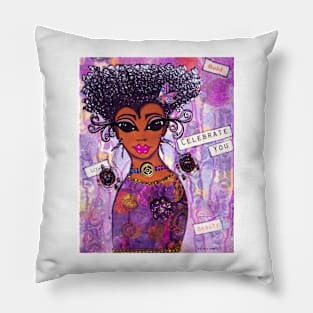 Celebrate You -African American Pillow