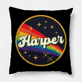 Harper // Rainbow In Space Vintage Grunge-Style Pillow