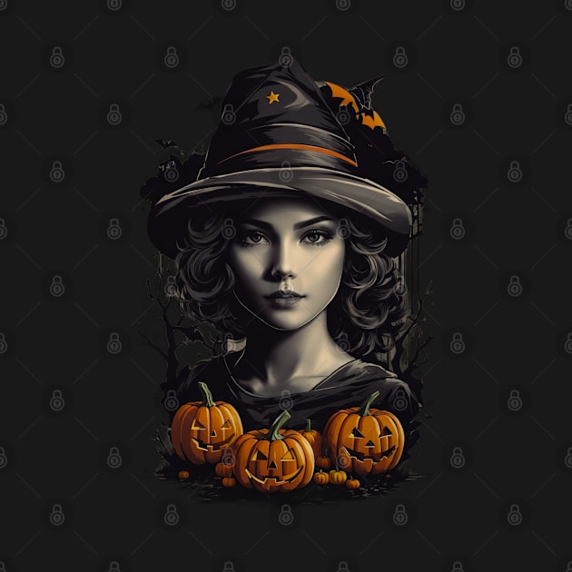 Mystical Halloween Delight: Beautiful Witch by ShadowTEEStore