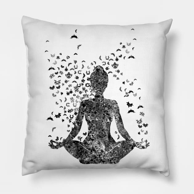 Mind and psychology, Rorschach, yoga Pillow by RosaliArt