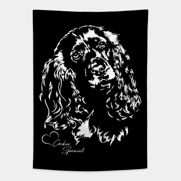 Funny Proud English Cocker Spaniel dog portrait Tapestry by wilsigns