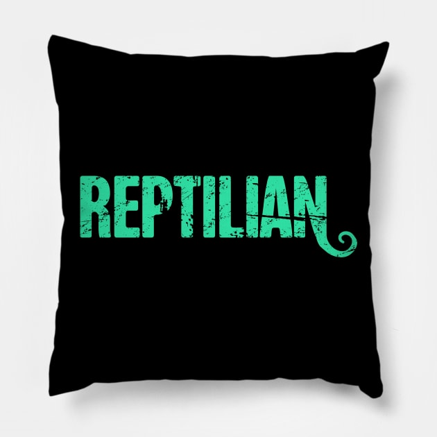 Reptilian Conspiracy Theorist Theory Pillow by MeatMan