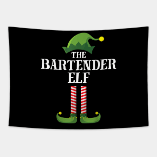 Bartender Elf Matching Family Group Christmas Party Tapestry