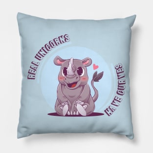 Real Unicorns Have Curves Pillow