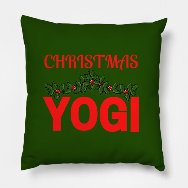 Christmas Yoga, Yogi gift, Yoga Christmas Gift, Yoga Christmas Stickers, Yoga Stickers Pillow by Style Conscious