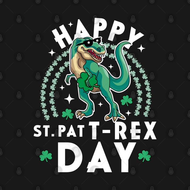 Happy St Pat Trex Day Dinosaur St Patricks Day Toddler Kids by OrangeMonkeyArt