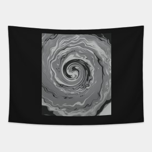 Greyscale Liquid Swirls Retro Pattern Tapestry