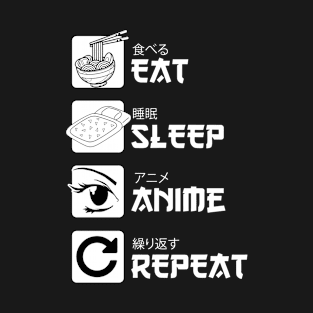 Eat Sleep Anime Repeat T-Shirt